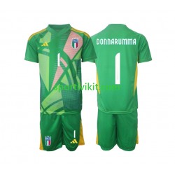 Completo da calcio Bambini Italia Portiere Donnarumma 1 Maglia Seconda Euro 2024 Manica Corta