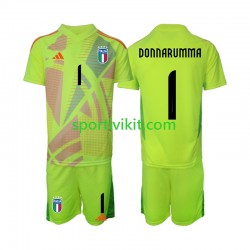 Completo da calcio Bambini Italia Portiere Donnarumma 1 Maglia Prima Euro 2024 Manica Corta