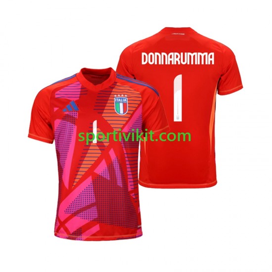 Italia Portiere Gianluigi Donnarumma 1 Rosso Uomo Maglia Terza Euro 2024 Manica Corta Italia Portiere Gianluigi Donnarumma 1 Rosso Uomo Maglia Terza Euro 2024 Manica Corta