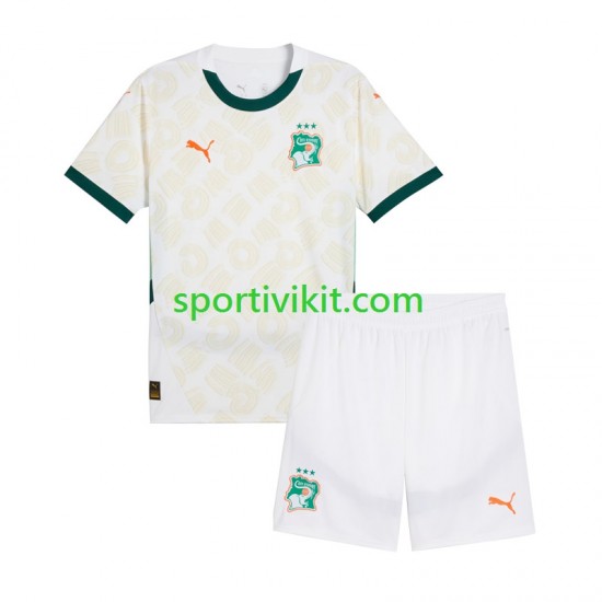 Completo da calcio Bambini Costa d'Avorio Maglia Seconda 2025 Manica Corta Completo da calcio Bambini Costa d'Avorio Maglia Seconda 2025 Manica Corta