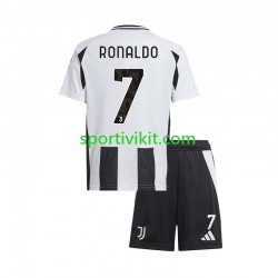 Completo da calcio Bambini Juventus Cristiano Ronaldo 7 Maglia Prima 2024-2025 Manica Corta