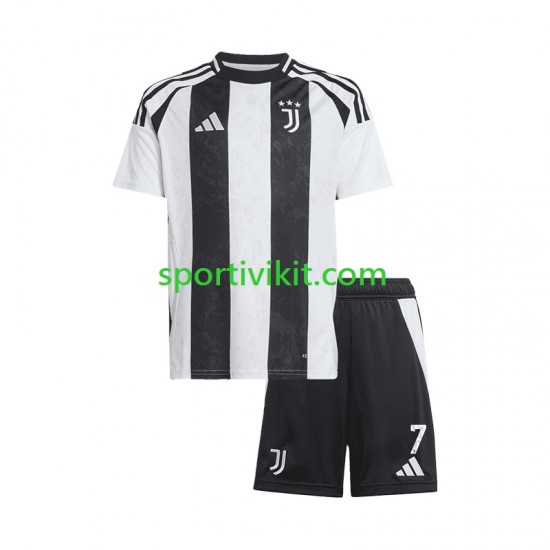 Completo da calcio Bambini Juventus Cristiano Ronaldo 7 Maglia Prima 2024-2025 Manica Corta