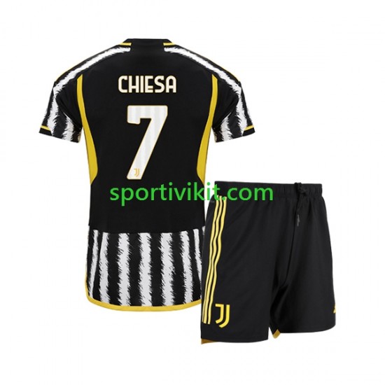 Completo da calcio Bambini Juventus Federico Chiesa 7 Maglia Prima 2023-2024 Manica Corta
