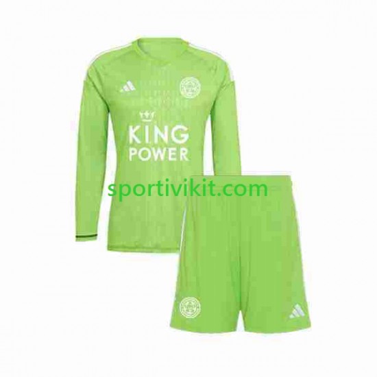 Completo da calcio Bambini Leicester City Portiere Maglia Seconda 2023-2024 Manica Lunga Completo da calcio Bambini Leicester City Portiere Maglia Seconda 2023-2024 Manica Lunga