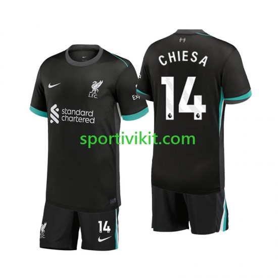 Completo da calcio Bambini Liverpool Chiesa 14 Maglia Seconda 2024-2025 Manica Corta Completo da calcio Bambini Liverpool Chiesa 14 Maglia Seconda 2024-2025 Manica Corta