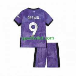 Completo da calcio Bambini Liverpool Darwin Nunez 9 Maglia Terza 2023-2024 Manica Corta