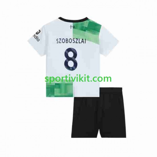 Completo da calcio Bambini Liverpool Dominik Szoboszlai 8 2023 Maglia Seconda Manica Corta