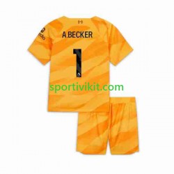 Completo da calcio Bambini Liverpool Portiere A Becker 1 Maglia Terza 2023-2024 Manica Corta