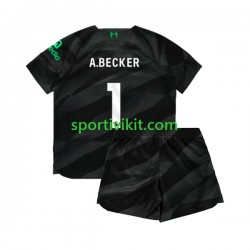 Completo da calcio Bambini Liverpool Portiere A.Becker 1 Maglia Seconda 2023-2024 Manica Corta