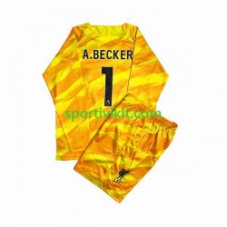 Completo da calcio Bambini Liverpool Portiere A.Becker 1 Maglia Terza 2023-2024 Manica Lunga