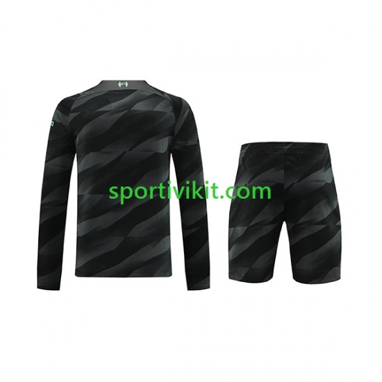 Completo da calcio Bambini Liverpool Portiere Maglia Seconda 2023-2024 Manica Lunga