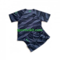 Completo da calcio Bambini Liverpool Portiere Maglia Seconda 2023-2024 Manica Corta