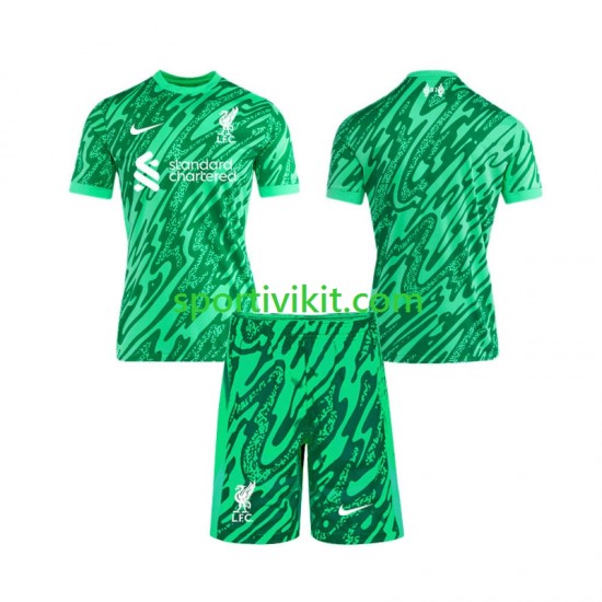 Completo da calcio Bambini Liverpool Portiere Maglia Seconda 2024-2025 Manica Corta