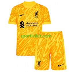 Completo da calcio Bambini Liverpool Portiere Maglia Quarto 2024-2025 Manica Corta