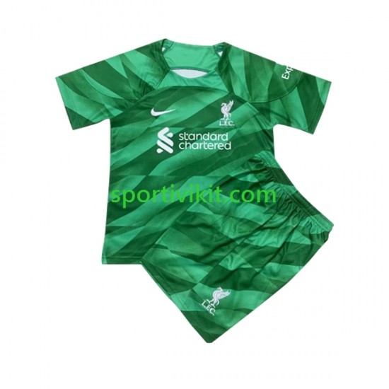Completo da calcio Bambini Liverpool Portiere Maglia Prima 2023-2024 Manica Corta Completo da calcio Bambini Liverpool Portiere Maglia Prima 2023-2024 Manica Corta