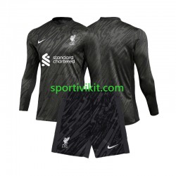Completo da calcio Bambini Liverpool Portiere Maglia Prima 2024-2025 Manica Lunga
