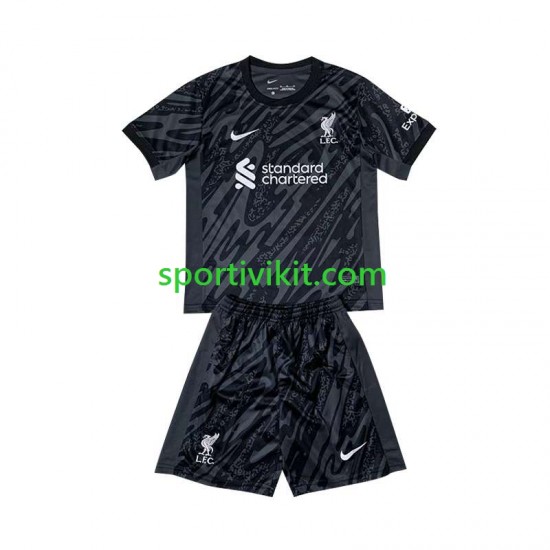 Completo da calcio Bambini Liverpool Portiere Nero Maglia Prima 2024-2025 Manica Corta Completo da calcio Bambini Liverpool Portiere Nero Maglia Prima 2024-2025 Manica Corta