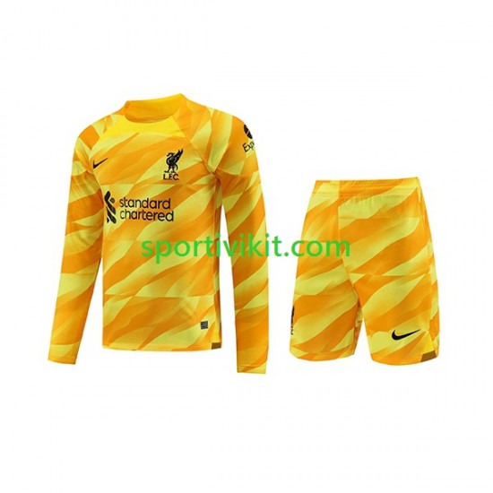 Completo da calcio Bambini Liverpool Portiere Maglia Terza 2023-2024 Manica Lunga Completo da calcio Bambini Liverpool Portiere Maglia Terza 2023-2024 Manica Lunga