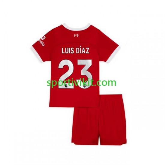 Completo da calcio Bambini Liverpool Luis Diaz 23 Maglia Prima 2023-2024 Manica Corta Completo da calcio Bambini Liverpool Luis Diaz 23 Maglia Prima 2023-2024 Manica Corta