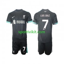 Completo da calcio Bambini Liverpool Luis Diaz 7 Maglia Seconda 2024-2025 Manica Corta