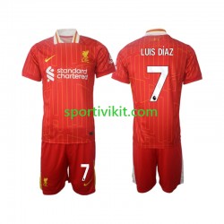 Completo da calcio Bambini Liverpool Luis Diaz 7 Maglia Prima 2024-2025 Manica Corta