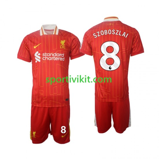 Completo da calcio Bambini Liverpool Szoboszlai 8 Maglia Prima 2024-2025 Manica Corta Completo da calcio Bambini Liverpool Szoboszlai 8 Maglia Prima 2024-2025 Manica Corta