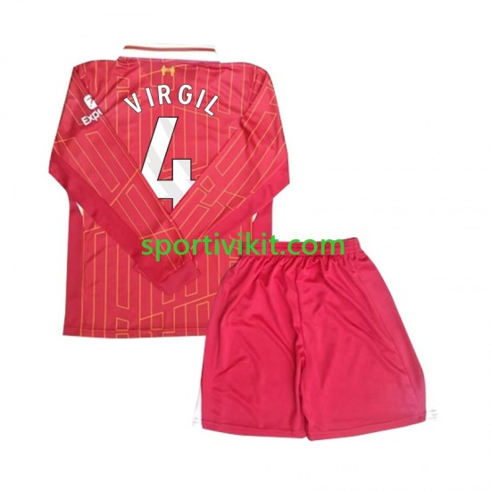 Completo da calcio Bambini Liverpool Virgil 4 Maglia Prima 2024-2025 Manica Lunga Completo da calcio Bambini Liverpool Virgil 4 Maglia Prima 2024-2025 Manica Lunga