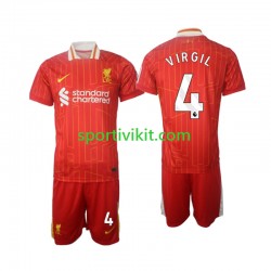Completo da calcio Bambini Liverpool Virgil 4 Maglia Prima 2024-2025 Manica Corta