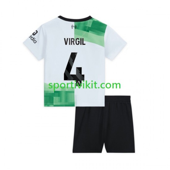 Completo da calcio Bambini Liverpool Virgil van Dijk 4 Maglia Seconda 2023-2024 Manica Corta Completo da calcio Bambini Liverpool Virgil van Dijk 4 Maglia Seconda 2023-2024 Manica Corta