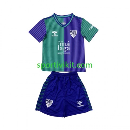 Completo da calcio Bambini Málaga CF Maglia Seconda 2023-2024 Manica Corta