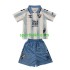 Completo da calcio Bambini Málaga CF Maglia Prima 2023-2024 Manica Corta