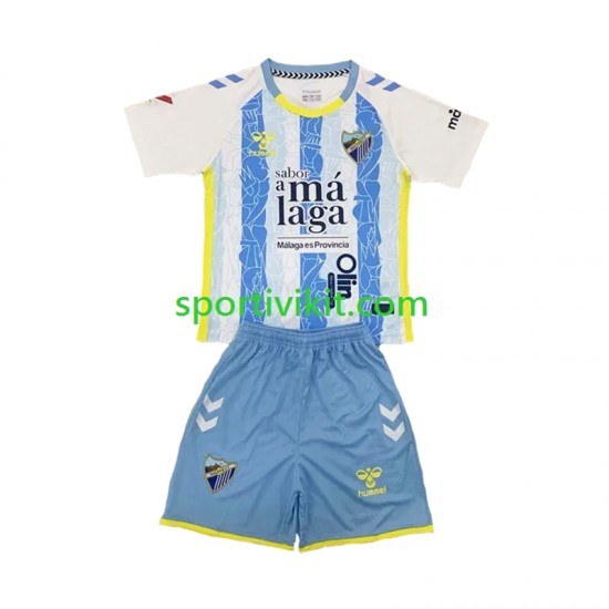 Completo da calcio Bambini Málaga CF Maglia Prima 2024-2025 Manica Corta Completo da calcio Bambini Málaga CF Maglia Prima 2024-2025 Manica Corta