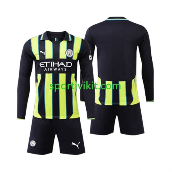 Completo da calcio Bambini Manchester City Maglia Seconda 2024-2025 Manica Lunga Completo da calcio Bambini Manchester City Maglia Seconda 2024-2025 Manica Lunga