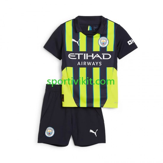 Completo da calcio Bambini Manchester City Maglia Seconda 2024-2025 Manica Corta Completo da calcio Bambini Manchester City Maglia Seconda 2024-2025 Manica Corta