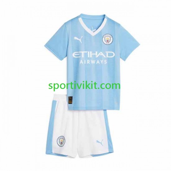 Completo da calcio Bambini Manchester City Maglia Prima 2023-2024 Manica Corta Completo da calcio Bambini Manchester City Maglia Prima 2023-2024 Manica Corta