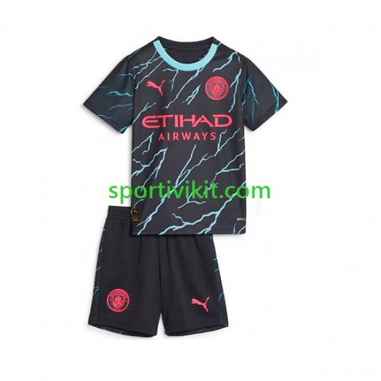 Completo da calcio Bambini Manchester City Maglia Terza 2023-2024 Manica Corta Completo da calcio Bambini Manchester City Maglia Terza 2023-2024 Manica Corta