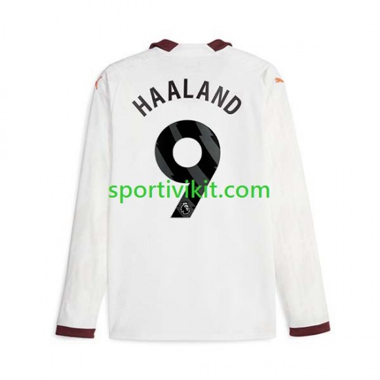 Manchester City Erling Haaland 9 Uomo Maglia Seconda 2023-2024 Manica Lunga