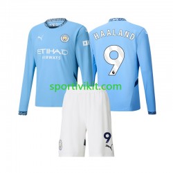 Completo da calcio Bambini Manchester City Erling Haaland 9 Maglia Prima 2024-2025 Manica Lunga
