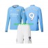 Completo da calcio Bambini Manchester City Erling Haaland 9 Maglia Prima 2024-2025 Manica Lunga