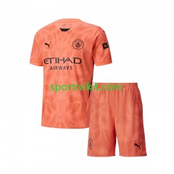 Completo da calcio Bambini Manchester City Portiere Maglia Seconda 2024-2025 Manica Corta