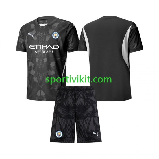 Completo da calcio Bambini Manchester City Portiere Maglia Quarto 2024-2025 Manica Corta Completo da calcio Bambini Manchester City Portiere Maglia Quarto 2024-2025 Manica Corta
