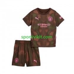 Completo da calcio Bambini Manchester City Portiere Maglia Prima 2024-2025 Manica Corta