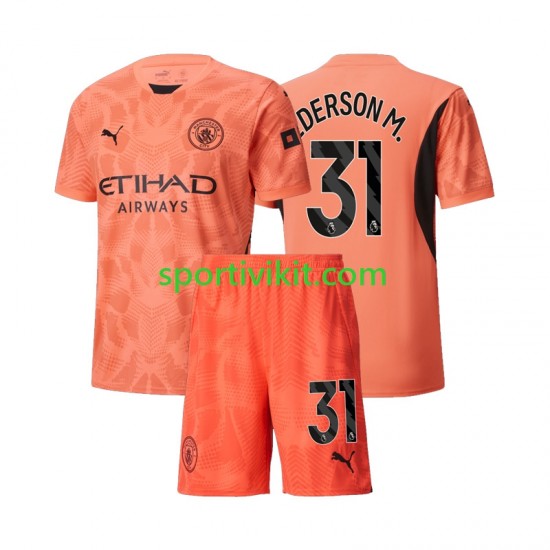 Completo da calcio Bambini Manchester City Portiere Ederson Moraes 31 Maglia Seconda 2024-2025 Manica Corta Completo da calcio Bambini Manchester City Portiere Ederson Moraes 31 Maglia Seconda 2024-2025 Manica Corta