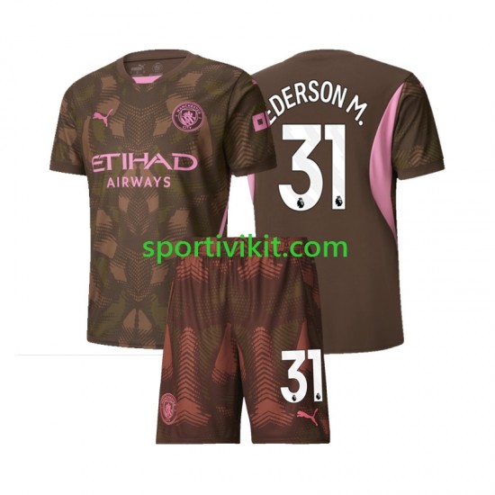 Completo da calcio Bambini Manchester City Portiere Ederson Moraes 31 Maglia Prima 2024-2025 Manica Corta Completo da calcio Bambini Manchester City Portiere Ederson Moraes 31 Maglia Prima 2024-2025 Manica Corta