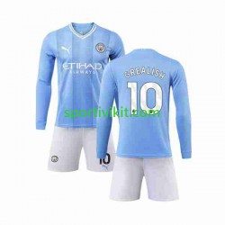Completo da calcio Bambini Manchester City Grealish 10 Maglia Prima 2023-2024 Manica Lunga