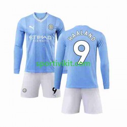 Completo da calcio Bambini Manchester City Haaland 9 Maglia Prima 2023-2024 Manica Lunga