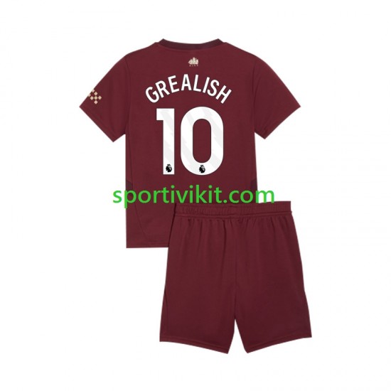 Completo da calcio Bambini Manchester City Jack Grealish 10 Maglia Terza 2024-2025 Manica Corta Completo da calcio Bambini Manchester City Jack Grealish 10 Maglia Terza 2024-2025 Manica Corta