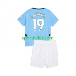 Completo da calcio Bambini Manchester City Julian Alvarez 19 Maglia Prima 2024-2025 Manica Corta