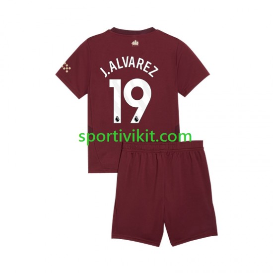 Completo da calcio Bambini Manchester City Julian Alvarez 19 Maglia Terza 2024-2025 Manica Corta Completo da calcio Bambini Manchester City Julian Alvarez 19 Maglia Terza 2024-2025 Manica Corta