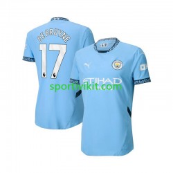 Manchester City Kevin De Bruyne 17 Blu Uomo Maglia Prima 2024-2025 Manica Corta